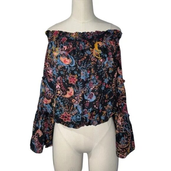 FREE PEOPLE | Free Spirit Floral Printed Off Shoulder Top in Small - Picture 4 of 6
